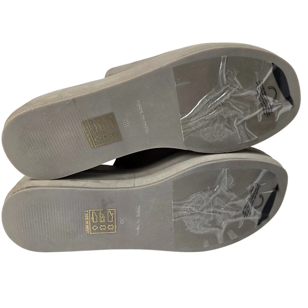 Free People Platform Slides EU 38 US 7.5 Leather Chunky Minimalist Sandals #1590